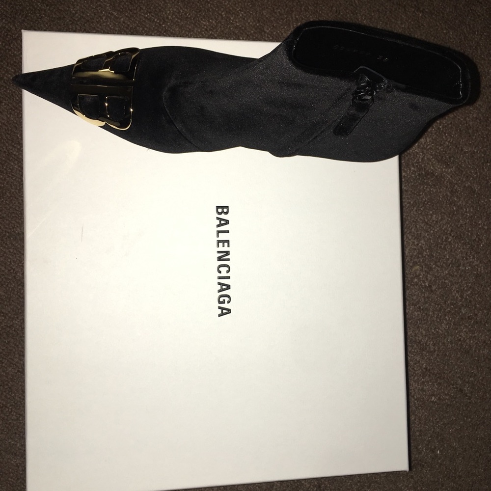 SOLD  Balenciaga velvet knife boots